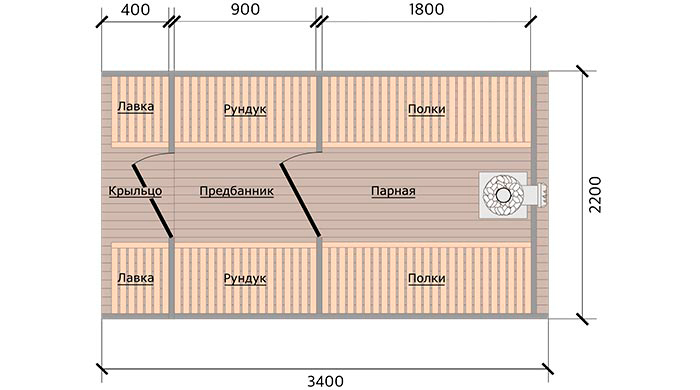Планировка бани