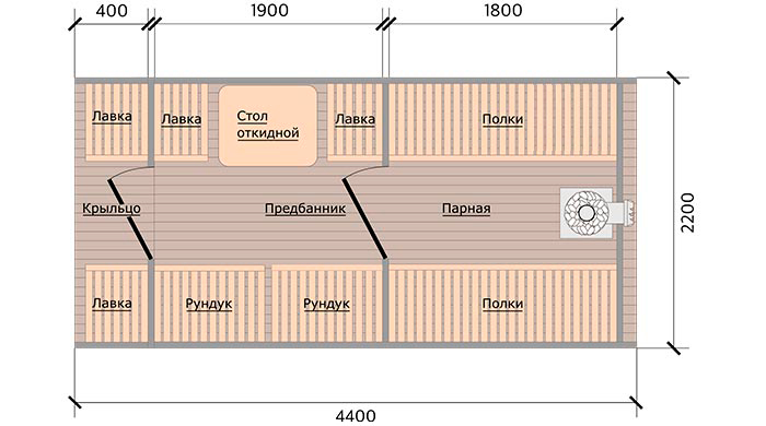 Планировка бани